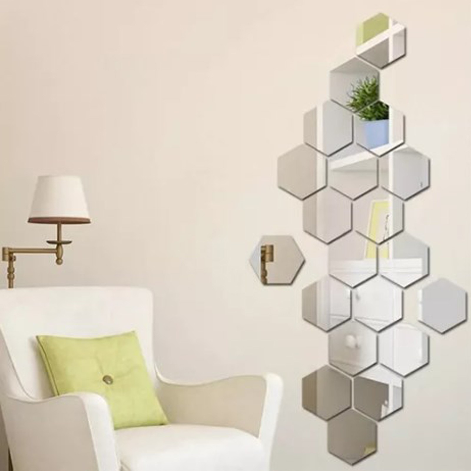 US 24PCS Mirror Wall Stickers Acrylic Sticker Decoration For Home Living