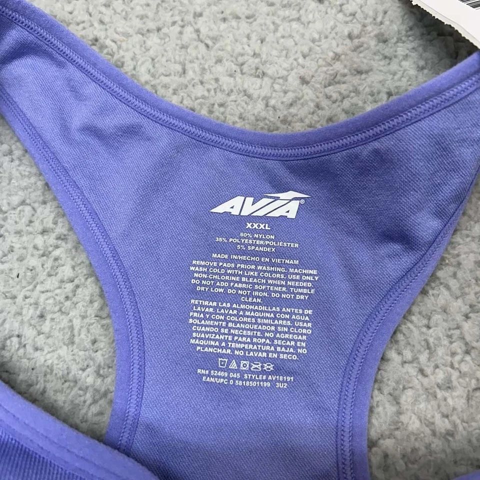 Sujetador deportivo Avia Bra XXXL AV18191 sin costuras cremallera frontal sujetador deportivo Foto 3 de 4