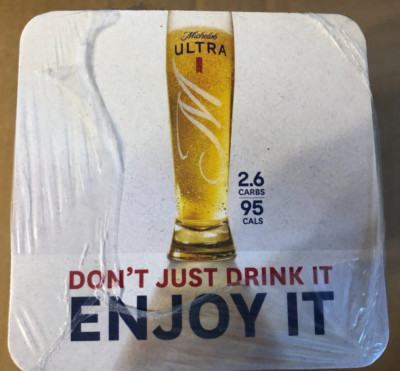Pack of 120, Michelob Ultra Live Ultra Beer Bar Coasters, 4x4 inch, ENJOY IT