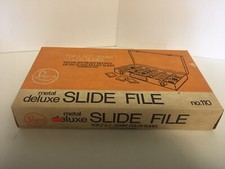 Vintage Logan Metal Deluxe Slide File No. 110 for 2x2 35mm Color Slides