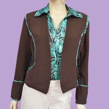 NWT Sizes S, L Brown Long Sleeve Open Front Work Casual Blazer Jacket w/ Pockets