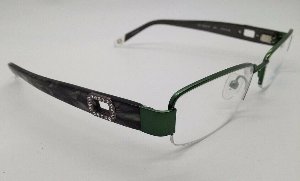 GANT GW SWAN ST Green SON Semi Rim Metal Eyeglasses Frame W/Stones 51-17-135 RX - Imagem 3 de 4