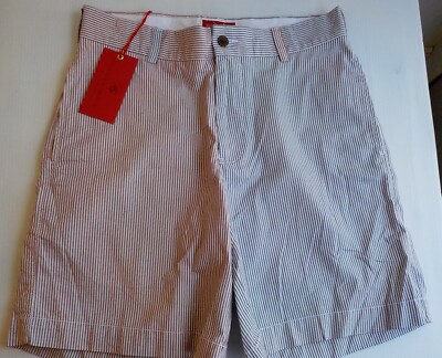 SOUTHERN PROPER CLUB SHORT 2 Tone Striped Shorts  Red/Blue/White SZ 30 NWT