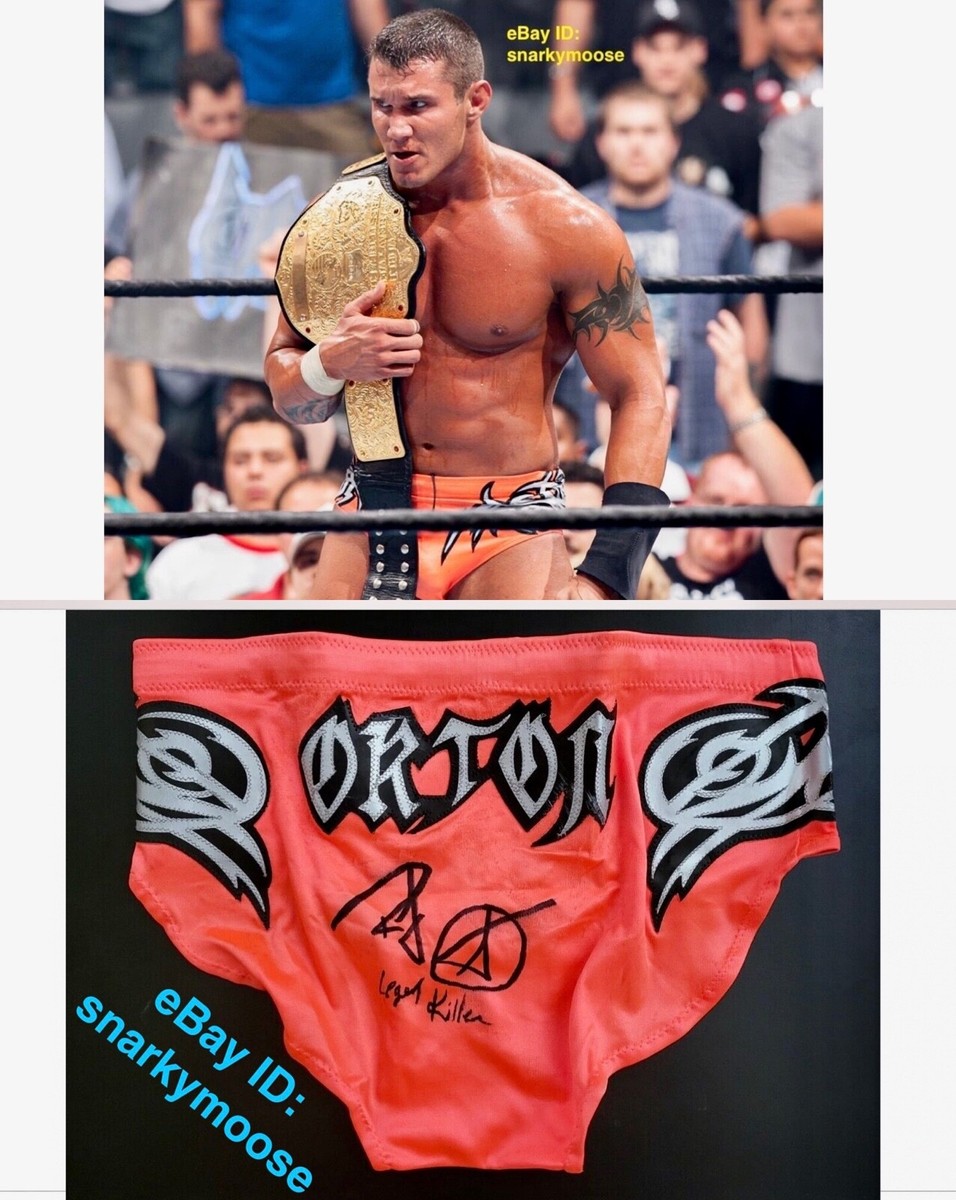 Randy Orton Ring Worn Wrestling Trunks WWE SummerSlam 2004 Signed