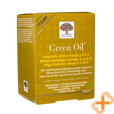 New Nordic Grün Öl 120 Kapseln Pflanze Basiert Omega 3, 6 Und 9 Natürlich Vegan