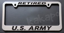 Retired Us Army Chrome License Plate Frame Retired Us Army Chrome License Plate Frame