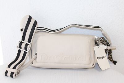 Desigual Handtasche Uru Hobo Crudo Schultertasche Weiß Beige Neu Rechnung MwSt