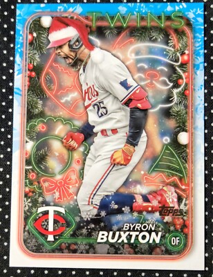 2024 Topps Holiday - Byron Buxton - Santas Hat Holiday Variation - #H114 