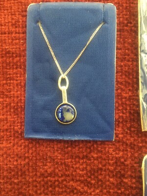 Sterling 925 Silver Luck Pendant With Semi Precious Stone On 18'' long Neck chain