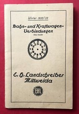 Fahrplan Bahn- und Kraftwagen Verbindungen MITTWEIDA Winter 1932/33  ( 96155