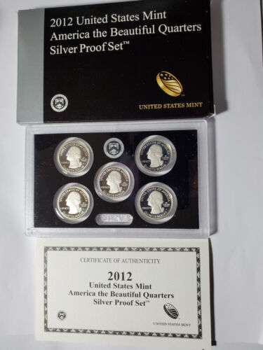 2012-S  US Mint  America the Beautiful Quarters®  SILVER Proof Set in OGP & COA - Photo 1/4
