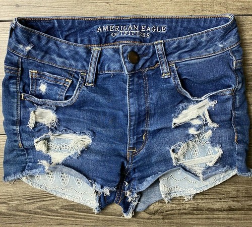 American Eagle Hi-Rise Shortie Denim 