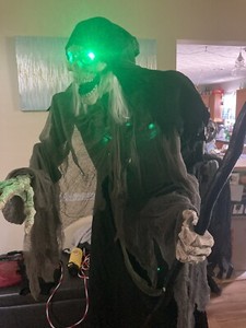 Seasonal Visions Decrepit Reaper with box Retired Halloween animatronic