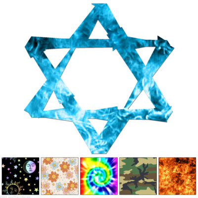 Star Of David Brush Stroke - Decal Sticker - Multiple Patterns & Sizes - ebn6756