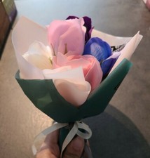 Romantic Rose Bathing Soap Flowers Aromatherapy Mixed Colors 5pcs in bunch