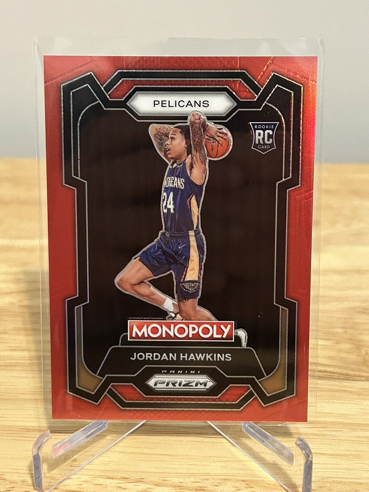 2023-24 Panini Prizm Monopoly Jordan Hawkins RC Red Prizm /99 SP Rookie Pelicans