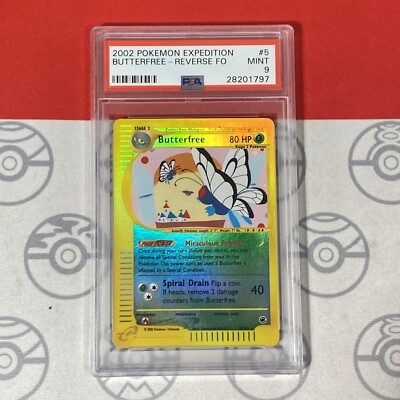 ブースター　カードe psa9 PSA 9 Butterfree 5/165 Reverse Holo 2002 Pokemon Expedition 1797