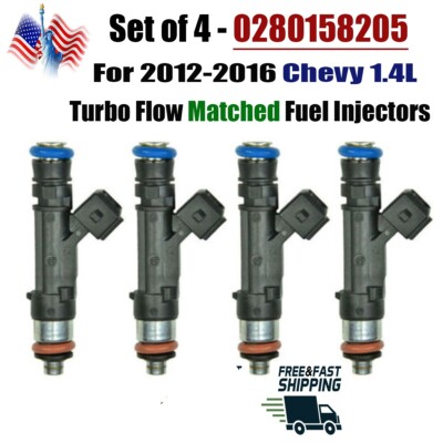 Fits For 2012-2016 Chevy 1.4L 0280158205 Turbo Flow Matched Fuel Injectors