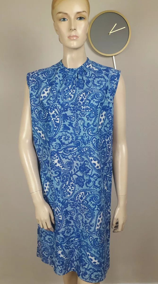 Blue and best sale white vintage dress