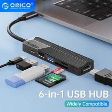 ORICO USB C HUB PD USB 3.0 2.0 HDMI SD TF Adapter 6in1 Splitter for MacBook Pro