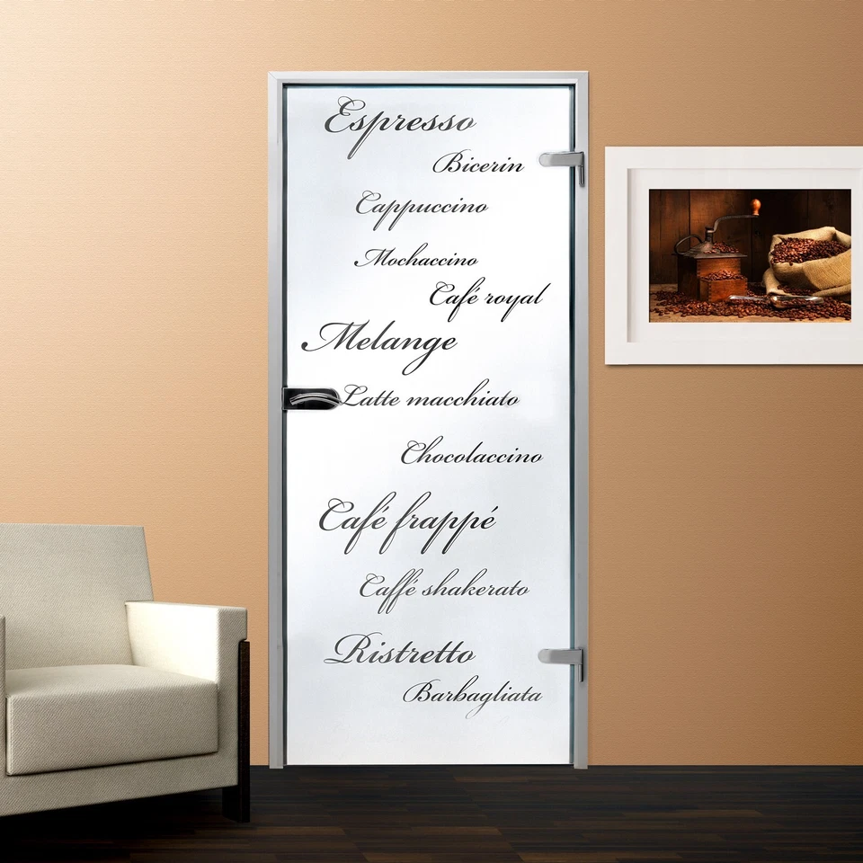 Glastür Glastürblatt 10 Modelle Siebdruck auf Klarglas Sicherheitsglas ESG 8 mm - Bild 4 von 4