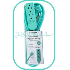 Xtreme Power Indoor 3 Outlet Power Strip Turquoise