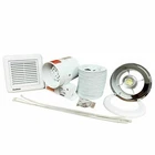 Shower Light Extractor Fan Bathroom Inline Chrome White Grille Timer 4" 100m3/hr