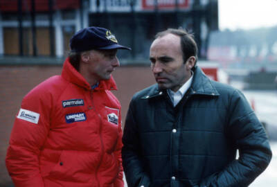 1982 Zolder Boxengasse Niki Lauda Frank Williams F1 Old Photo
