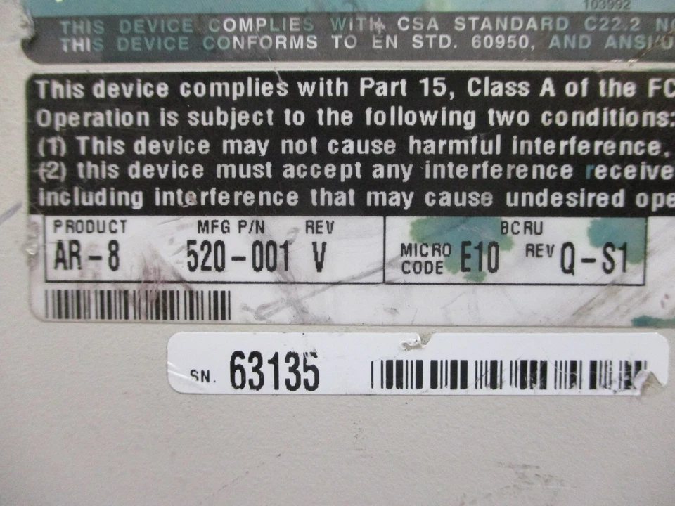 CYBEX AR-8 Commander 520-001 Rev. V 8-Port KVM Cable Switch - Image 4 of 4