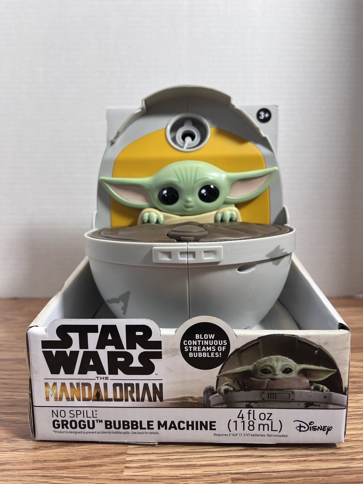 Star Wars Grogu Baby Yoda Bubble Machine with Bubble Solution The