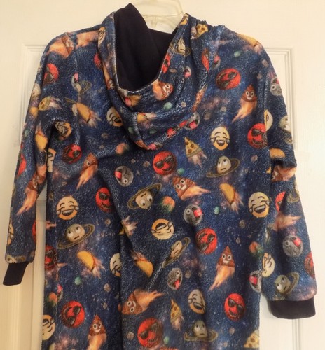 Boy's The Children’s Place Fleece Jumpsuit Pajamas Size L 10-12 Emoji Theme Zip - Picture 5 of 7