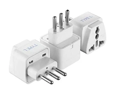 Ceptics Italy, Chile Universal Travel Plug Adapter Type L Rome Grounded - 3 Pack