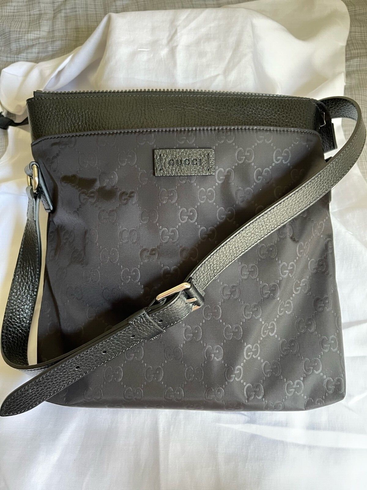 Gucci GG Black Nylon Shoulder Bag Gem