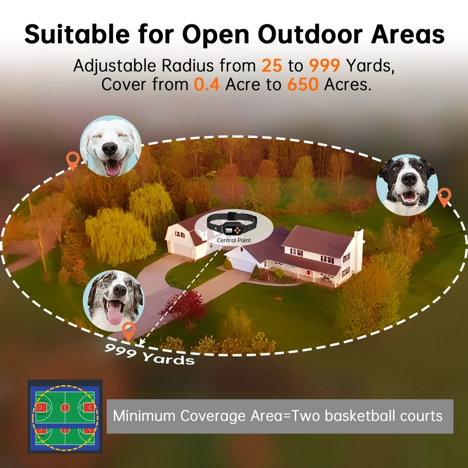 F820 WIRELESS GPS OUTDOOR ELECTRONIC BOUNDARY FENCE DOG COLLAR 1/4 TO 650 Acres - Image 4 of 4
