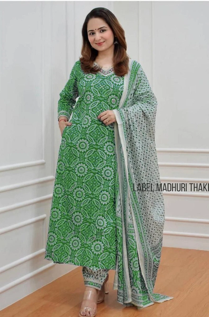 Women Designers Salwar Kameez Cotton Printed Straight Kurti Pant
