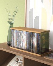 Retro Walnut-Colored MDF DVD Storage, DVD Holder, Video Game Rack, Blu Ray Disc