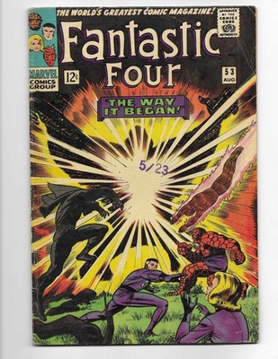 Fantastic Four 53 Marvel Comics 1966 VG+ 4.5 2nd App Black Panther Human Torch
