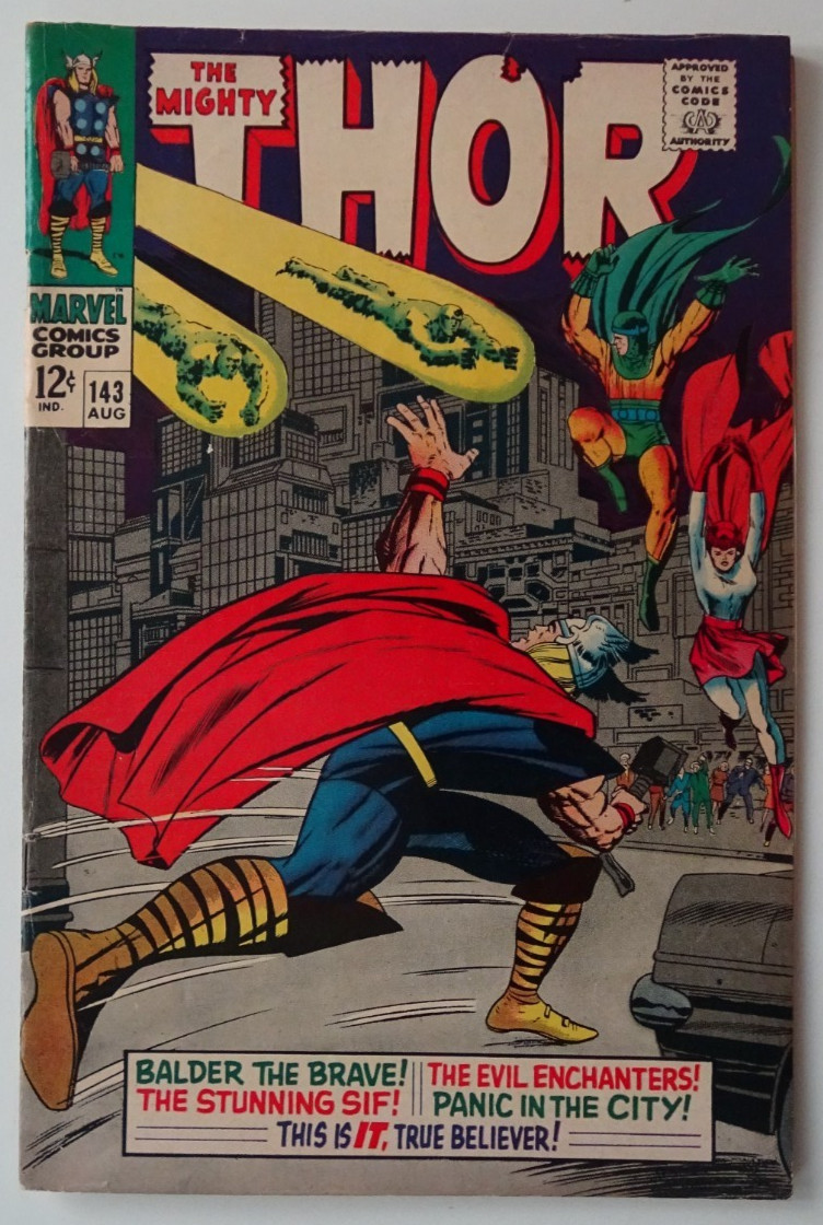 Comic Book- The Mighty Thor #143 Kirby & Lee 1967 The Enchanters 3