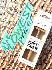 Kitsch Perfect Glide SAFETY RAZOR Smoothest Closest Comfortable Shave SEALED BOX