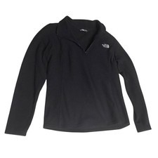 The North Face Womens Black TKA 100 Glacier Quarter Zip Fleece Pullover Medium