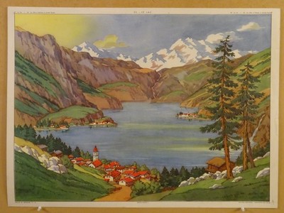 Schulplakat Nachtigall Die Klippenküste bei Flut / Der See