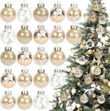 30 Pcs 2.4 Inches Clear Christmas Ball Ornaments, Shatterproof Decorative Hangin