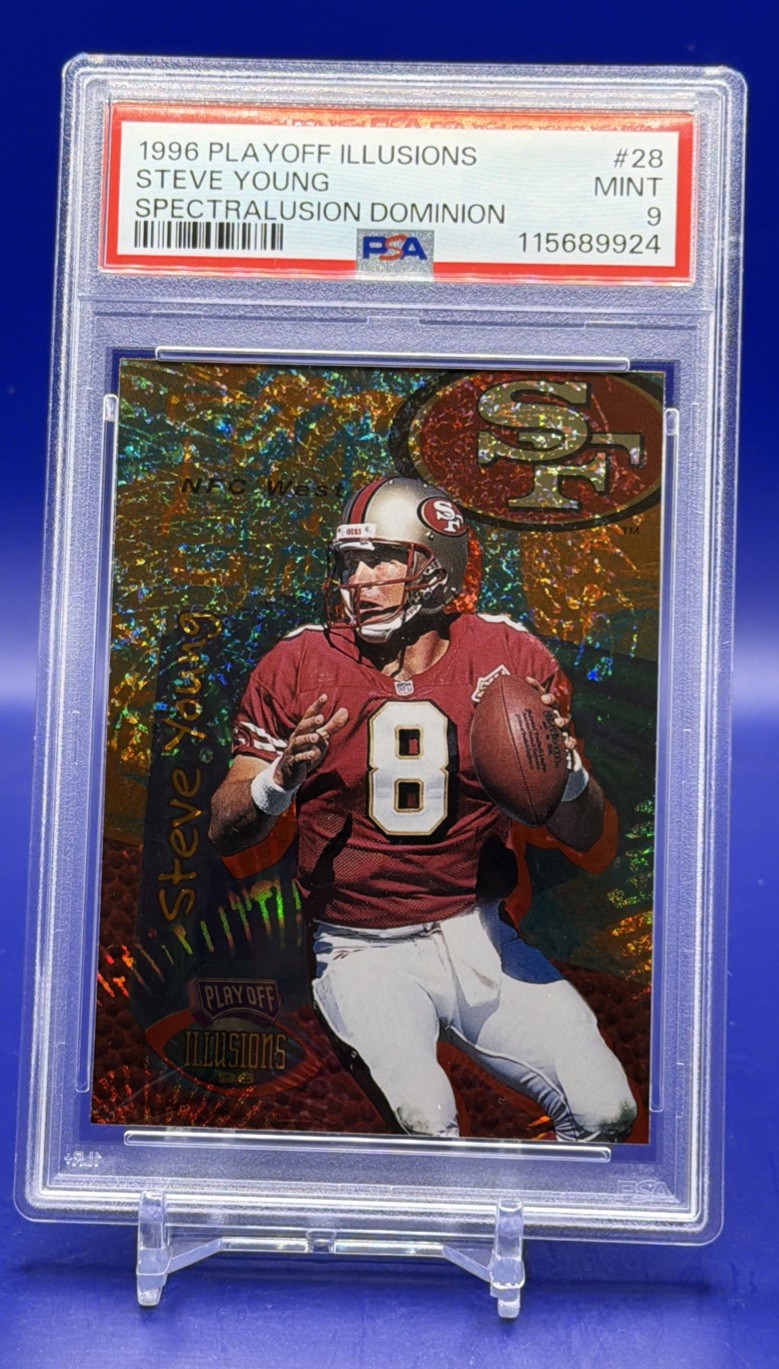 1996 Playoff Illusions Steve Young Spectralusion Dominion PSA 9 Mint 1:23,040