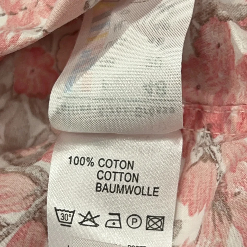 Saint James, chemise, taille : 46, rose/blanc/marron, coton, fleurs, femme #7mQ - Photo 4/4