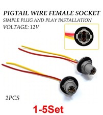 1-5Set Universal Front Side Marker Light Plug Pigtail Wire Female Socket 194 T10