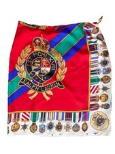 Ralph Lauren Vintage Silk Print Wrap Skirt Military Badges RL Crest 28  X 20  