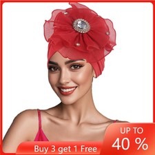 African Cap Wedding Women Hijab Flower Hat Head Wrap Turban Chemo Cancer Cap