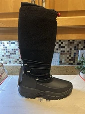 Hunter Wanderer Tall Sherpa Snow Boots Size 10 Women w/Bungee Cinch Closure