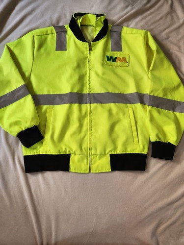 Cintas ANSI Class 2 Hi-Vis Yellow Reflective Safety Jacket L-RG Waste Management