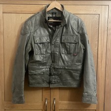 Mens M / L Belstaff Tourmaster Leather Trophy Jacket Patina Metal Badge Vintage